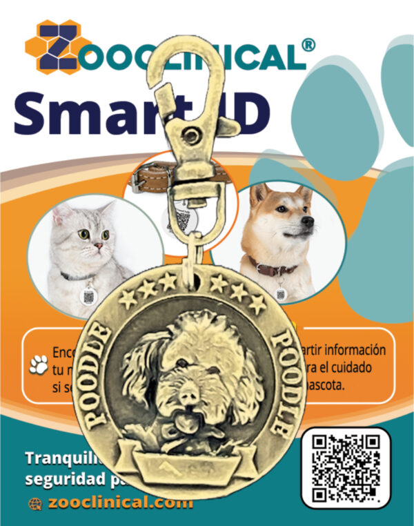 placa id poodle etiqueta